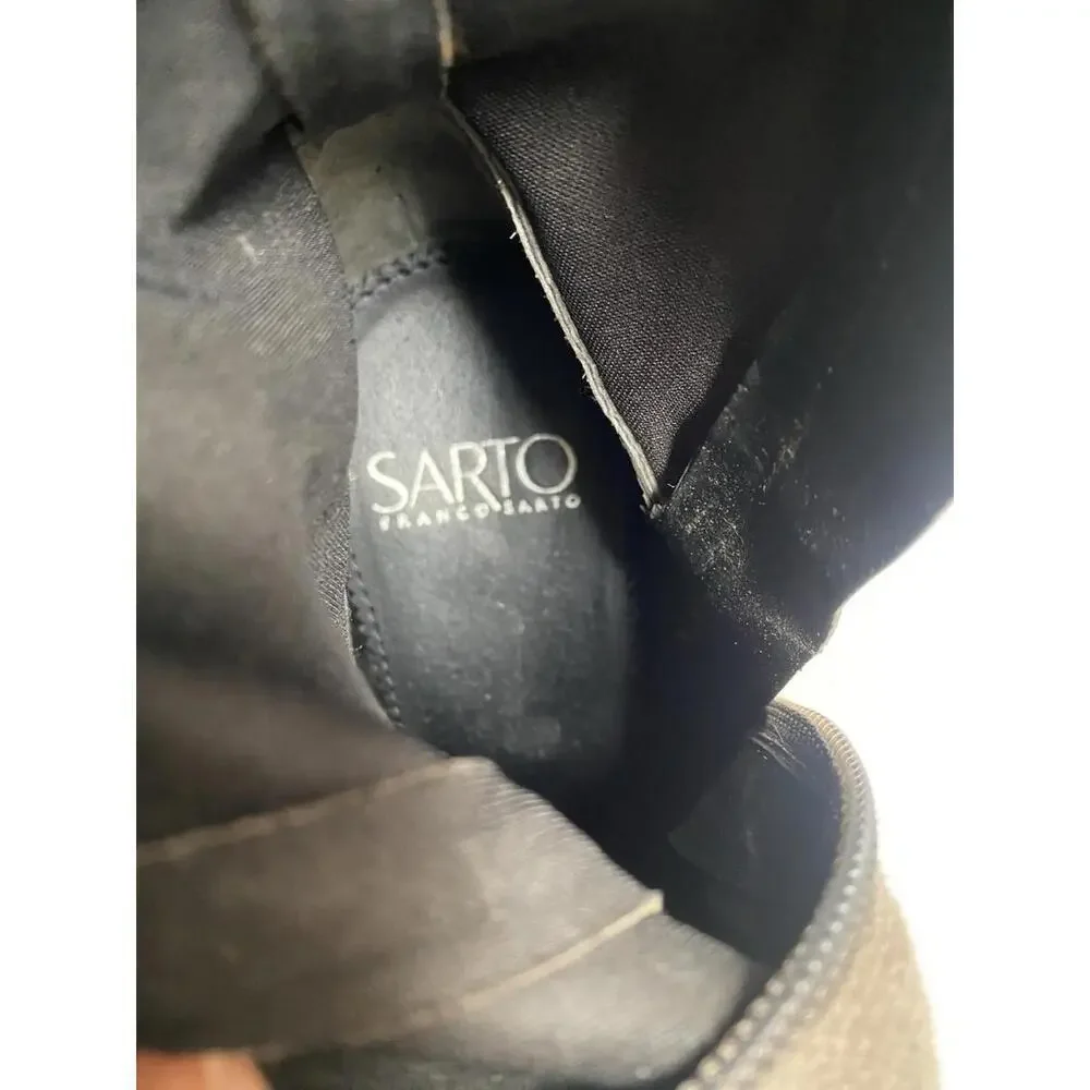 Sarto by Franco Sarto “Fancy” Stretch Ankle Zipper Bootie Taupe US-6 Sock Shoes